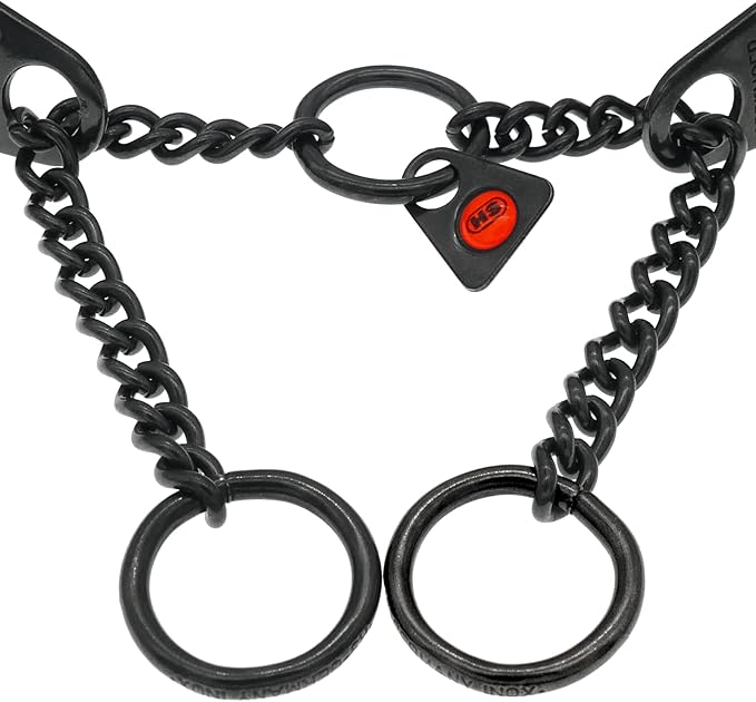 Herm Sprenger Black Stainless Steel Dog Prong Collar with Easy On Assembly Chain Professional Training Pinch Collar for Small Medium Large Dogs Made in Germany (17in X 2.25mm (Neck Size up to 13in))