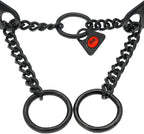 Herm Sprenger Black Stainless Steel Dog Prong Collar with Easy On Assembly Chain Professional Training Pinch Collar for Small Medium Large Dogs Made in Germany (17in X 2.25mm (Neck Size up to 13in))