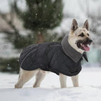 Kuoser Dog Coat, Super-Warm Dog Jacket Windproof Pet Cold Weather Coats for Extra Large Dogs, Fleece Lining Quilted Turtleneck Puppy Snowsuit Reflective Adjustable Doggie Winter Clothes, Grey, 3XL