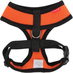 Puppia Soft Dog Harness No Choke Over-The-Head Triple Layered Breathable Mesh Adjustable Chest Belt and Quick-Release Buckle, Orange, Medium
