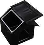 Cat Houses for Outdoor Cats Outdoor Houses for Feral Cats Cat House with Weatherproof Canvas Roof Stray Shelter (Cat House Black, Medium-Houses)