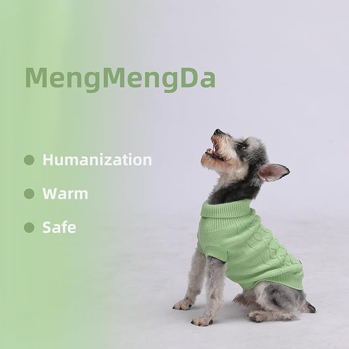 Dog Warm Winter Sweater Pet Clothes Knitwear for Medium Dog for Corgi, West Highland, Schnauzer, Border Collie, Dog Outfits(Green XL)