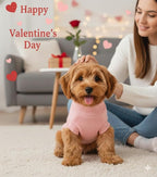 Pullover Valentines Dog Sweater, Cable Knitwear, Classic Turtleneck Warm and Soft Clothes for Chihuahua, Bulldog, Dachshund, Pug, Yorkie,Dog Outfits for Small Dogs Medium Dogs, (Pink M)