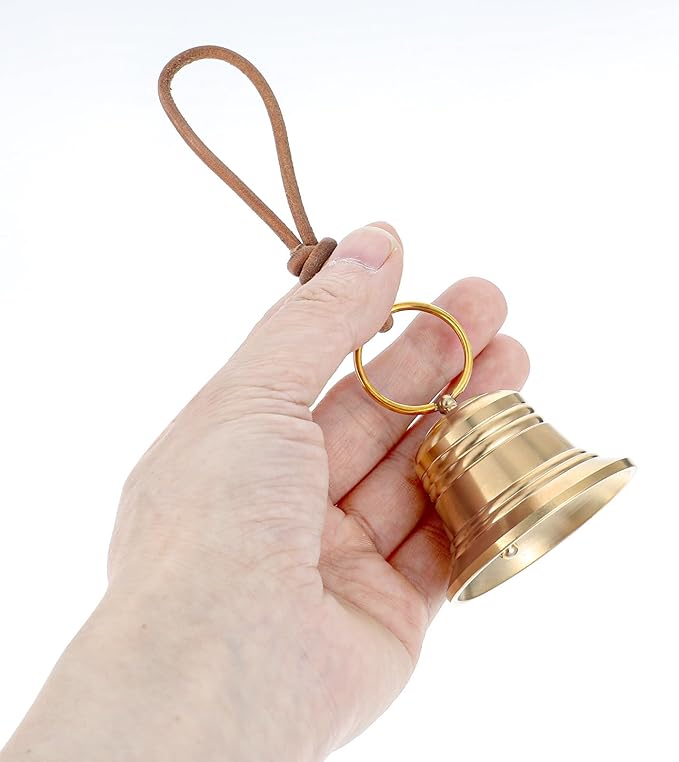 Small Brass Hanging Bell for Door Knob Decoration Vintage Small Hanging Bell for Door Knob Gold Brass Bells for Home Garden Decor Shopkeepers Bells on Rope Garden Decoration