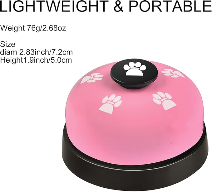 3 Pack Dog Doorbells, Pet Training Bells for Outside Potty Training and Communication, Bell for Dog Cat Puppy Interactive Toys (Pink, 3 Pack)