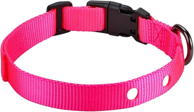 1 Inch Dog Shock Collar Replacement Strap with 2 Holes - Compatible with Most Brands of Ecollar Dog Fences and Training Collars, Pink