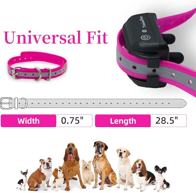Universal 27 ½” X ¾” Replacement Band Strap for Dog Training Collar - Adjustable Waterproof TPU Remote E-Collar, Static/Vibration Shock Trainer.