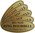 All Quality Oval DO NOT Ring DOORBELL Thank You Sign - Brushed Gold Small 5 Pack