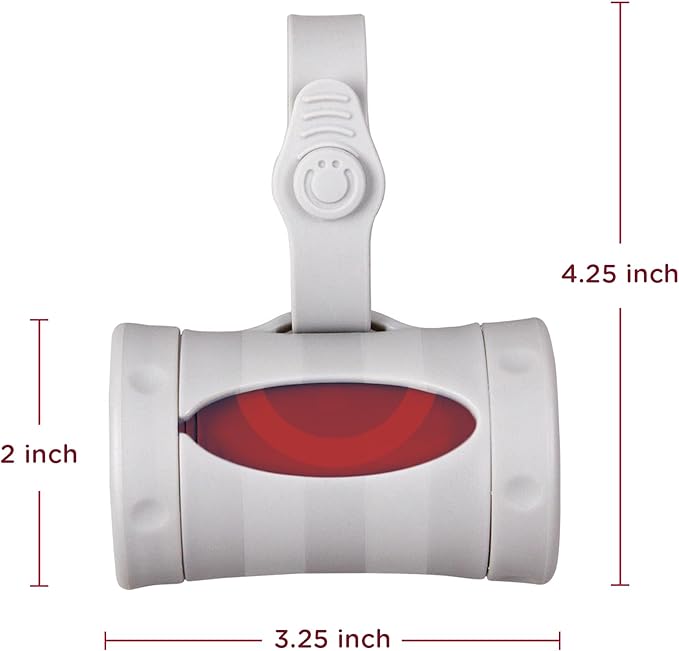 Ubbi Retractable Dog Poop Bag Holder and Dispenser with Silicone Strap Leash Attachment, Includes 2 Rolls of Lavender Scented Leakproof Waste Bags, Gray