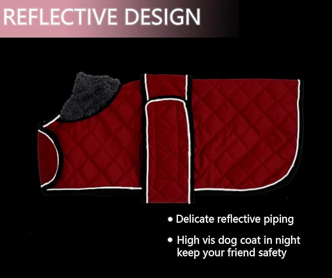 Geyecete Corgi Sweater for Dogs Warm Thermal Quilted Corgi Coat,Dog Winter Coat with Warm Fleece Lining,Outdoor Corgi Clothes Dog Apparel Red-L
