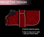 Geyecete Corgi Sweater for Dogs Warm Thermal Quilted Corgi Coat,Dog Winter Coat with Warm Fleece Lining,Outdoor Corgi Clothes Dog Apparel Red-M