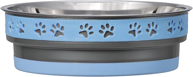Loving Pets Corsa Dog Bowls- Stainless Steel Dog & Cat Bowls - Spill Proof Dog Food Bowl, Cat Bowl, Puppy Essentials & Pet Supplies Great for Home & Travel (Small 10-20 lbs, Rapid Blue)