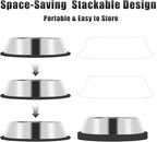 3Pcs Stainless Steel Dog Bowls Set - Non-Slip Food and Water Bowl 13 Oz - Dishwasher-Safe, Rust Resistant Metal Pet Bowls for Small/Medium/Large Sized Pets