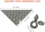 E-Clover Dog Bandanas & Matching Scrunchie Set Girl Dog Scarf Bibs with Bow Scrunchie for Small Dogs Puppy Pet Owner Gifts Flower Black