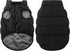 ASENKU Windproof Dog Winter Coat Waterproof Fleece Jacket Cold Weather Pet Apparel for Small Medium Large Dogs (Black, S)