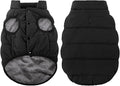 ASENKU Windproof Dog Winter Coat Waterproof Fleece Jacket Cold Weather Pet Apparel for Small Medium Large Dogs (Black, 3XL)