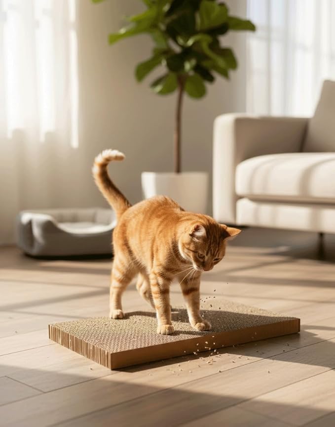 Cat Scratcher Board Bulk Pack – 9.5” x 16” Durable Hard Paper Cardboard Scratch Pads for Cats, Lightweight & Eco-Friendly