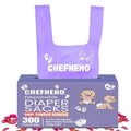 Baby Diaper Bag Disposable (300 ct.) Fresh Baby Powder Scented Easy Tie Handles Scented Diaper Sacks Disposable Dog Poop Waste Bags Cat Litter Clump & Poop Bags Sanitary Pad Waste Bags (300 Bags)