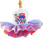 Furbabycare® Elegant Sweet Independence Day Puppy Dog Blingbling Princess Skirt Pet Dog Lace Cake Camisole Tutu Dress D-Independence Day X-Small