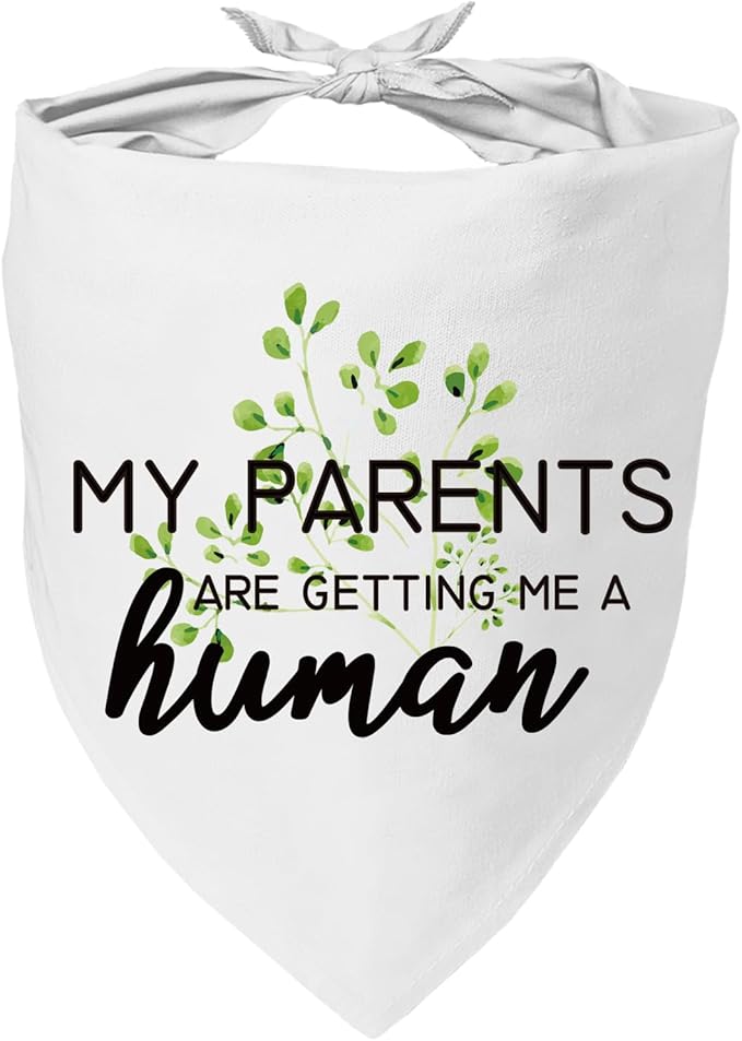 Family Kitchen Fun Puppy Dog Bandana Scarf - My Parents are Getting Me A Human Scarf Accessories, Accessories for Dog Lovers Owner Gift