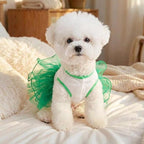 Furbabycare® Elegant Sweet St. Patrick's Day Puppy Dog Blingbling Princess Skirt Pet Dog Lace Cake Camisole Tutu Dress B-Green-2 X-Small