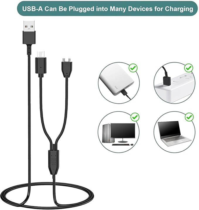 Charger Replacement for Delupet/Yawpet/Jugbow Dog Training Collar and Remote, 2-in-1 Magnetic Charging Cable Cord, 2 Pack
