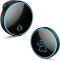 Comsmart Smart Wireless Dog Door Bell, Doggie Doorbell for Pet Potty Training Communication Go Outside Press Button with 38 Melodies 4 Volume Levels LED Flash (1 Receiver & 1 Transmitter), Black