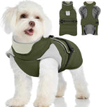 MIGOHI Waterproof Dog Winter Coat - Thick Dog Fleece Jacket with Reflective Strips, Warm Winter Snowsuit Sweater for Small Dogs,Machine Washable,French Bulldog,M,ArmyGreen