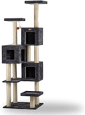Maykoosh Cat Tree Tower with Multiple Condos & Scratching Posts - 80" Tall, Dark Gray