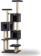 Maykoosh Cat Tree Tower with Multiple Condos & Scratching Posts - 80" Tall, Dark Gray