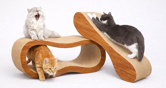 Simple Delxue Cat Scratcher, 2 in 1 Cat Scratching Board, Cat Cardboard, Scratch Lounger, Large, 27.56 x9.45 x8.86 inch