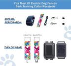 Rhea Rose 1 Inch Replacement Collar Strap Shock Collar with 2 Holes, Compatible with Nearly All Brands and Models of Underground Electric Dog Fences and Training Collars, Blue Dinosaurs