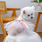 Furbabycare® Elegant Sweet Fashion Puppy Dog Blingbling Princess Skirt Pet Dog Lace Cake Camisole Tutu Dress Q-Apricot X-Small