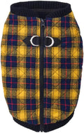 Gooby Boys X-Small Chest (~10.25 Inch) pet Coats, Yellow Check, X-Small 10.25 US