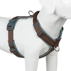 Plutus Pet No Pull Dog Harness, Adjustable Nylon Harness with Soft Padding, Reflective and Heavy Duty Dog Harness for Small, Medium, Large Dogs(Chocolate, S)