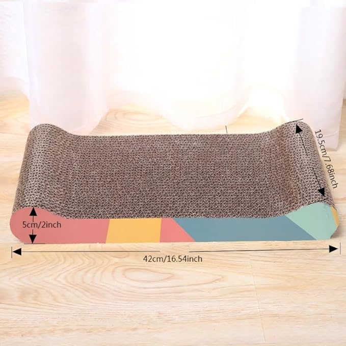 Cat Scratch Board, Bone-Shaped Design cat Scratch pad, Brown Corrugated Cardboard, pet cat Toy, Reversible cat Scratch Toy (1pcs)