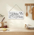 Kitchen Wood Decor Sign, The Kitchen Is the Heart of the Home, Hanging Printed Wooden Plaque Décor, Rustic Farmhouse Home Wall Decor for Kitchen, Dining Room Decoration 12x 6inch
