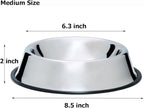 Mlife Stainless Steel Dog Bowl with Rubber Base for Small/Medium/Large Dogs, Pets Feeder Bowl and Water Bowl Perfect Choice (Set of 2)