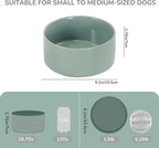 SPUNKYJUNKY 28.7OZ Ceramic Dog and Cat Bowl, Modern Cute Weighted Food Water Bowl for Replacement Morandi Green (2 Pack)