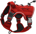 Heavy-Duty Tactical Dog Harness for Large Dogs, No Pull Adjustable Reflective Pet Vest with Molle System, K9 Military-Grade Control for Service Training, Outdoor & 10+ Breeds, Red, Small