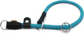 Braided Round Martingale Dog Collar, Training Collar with Slidable Stop Ring and Adjustable Stopper - Ideal for Large Dogs (L(1/2") - 20" Long, Light Blue)