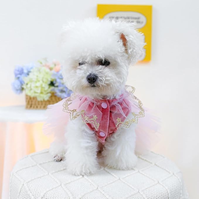 Fashion Sweet Puppy Dog Blingbling Princess Skirt Pet Dog Lace Cake Camisole Tutu Dress D-red XL