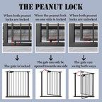 DEARBB Triple Lock Baby Gate for Stairs Doorways and House 31" to 86" Extra Wide Pressure Mounted Easy Walk Through Auto Close Safety Pet Gate Black 49.21-67.32"