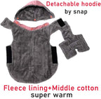 Fleece Dog Hoodie for Medium Dogs Super Warm Doggie Jacket for Cold Winter Dog Coats,Pink L