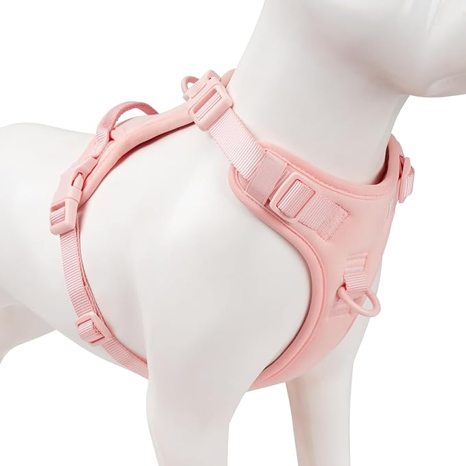 No Pull Dog Harness, Puppy Vest with Front Clip for Small Medium Large Sized Dog(Light Pink,M)