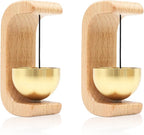 Magnetic Door Chime 2-Pack - Wooden Wind Chime Bells for Door Opening, Wireless Adhesive Entry Alert with Soft Chime for Home, Office, Shop, Pet Doors