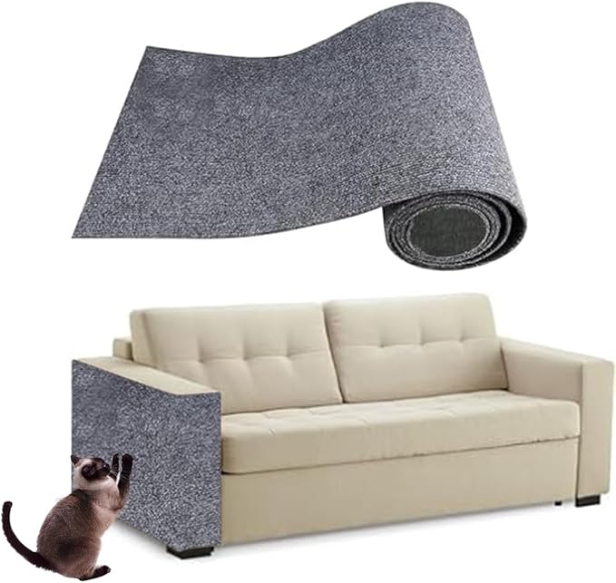 Large Self-Adhesive Cat Scratching Mat, Tree Mat/Post Replacement, DIY Pad Board for Floor, Sofa, Wall (Dark Gray, 78.7 * 15.7 Inches)