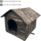 Outdoor/Indoor Faux Woodland Frame Thermal Cat House, Waterproof, Insulated, Concealed, Collapsible, Removable, Easy to Clean. Suitable for Felines or Small Dogs(L)