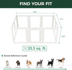 FXW AuraSpace Acrylic Indoor Dog Playpen for Small and Medium Dogs, 30 Inch, 10 Panels, White