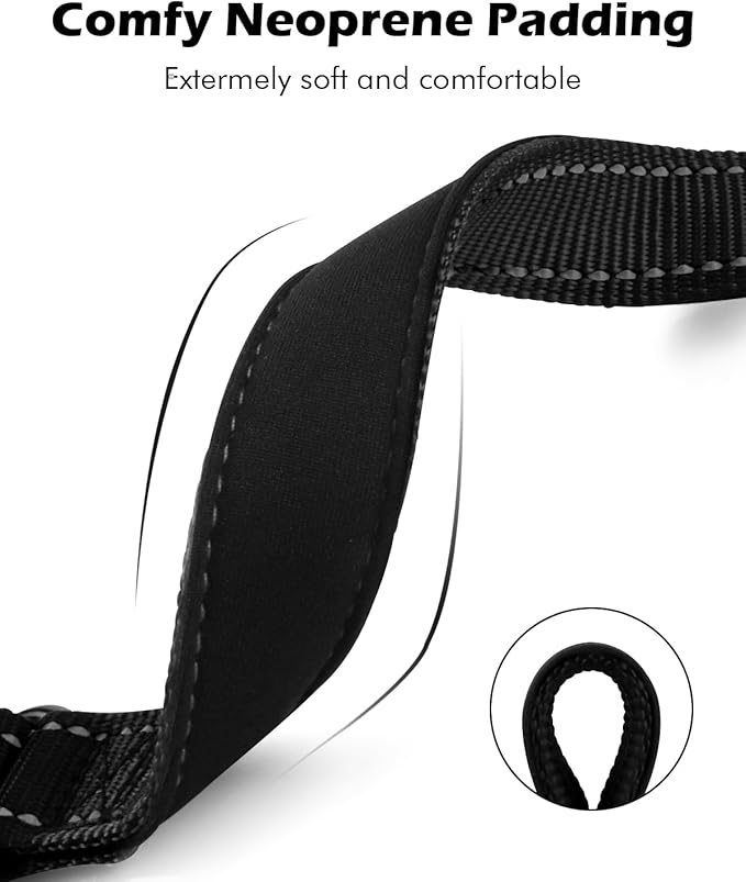 Martingale Collar for Dogs with Quick Release Buckle, Reflective Soft Padded & Escape Proof, Adjustable Nylon Dog Collars for Training & Daily Walking (Black,L)
